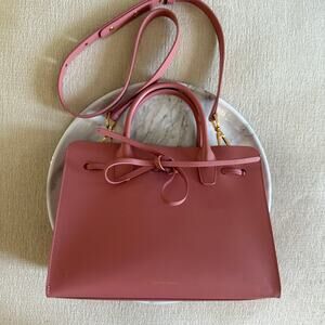Mansur Gavriel Mini Mini Sun Leather Shoulder Crossbody Top Handle Bag Pink